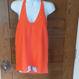 Tibi Coral Halter Top
